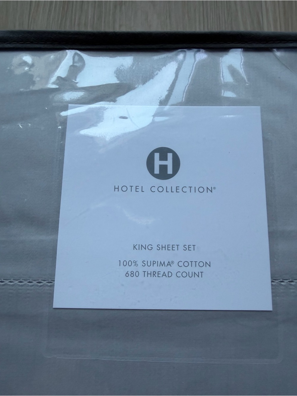 Hotel Collection King Sheet Set in Light Gray - Picture 6 of 7